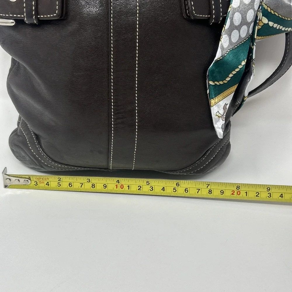 Vintage Coach Brown Leather Handbag Silver Hardware Buckle